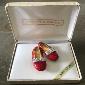 NEW Jennifer Moore Red Shoes Crystal Brooch